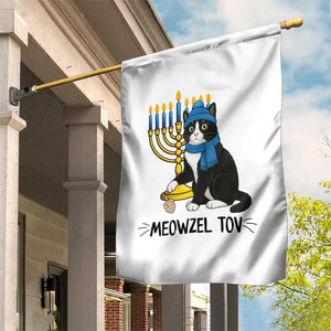 Meowzel Tov Garden Flag Black Cat Playing Dreidel Menorah Hanukkah Gift TS12 Print Your Wear