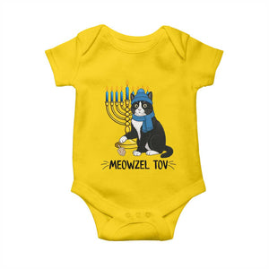 Meowzel Tov Baby Onesie Black Cat Playing Dreidel Menorah Hanukkah Gift TS12 Daisy Print Your Wear