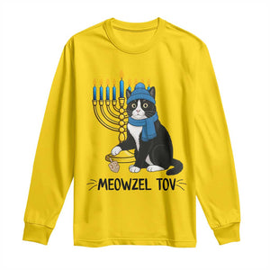 Meowzel Tov Long Sleeve Shirt Black Cat Playing Dreidel Menorah Hanukkah Gift TS12 Daisy Print Your Wear