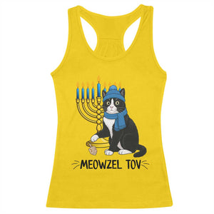 Meowzel Tov Racerback Tank Top Black Cat Playing Dreidel Menorah Hanukkah Gift TS12 Daisy Print Your Wear