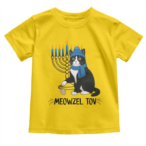 Meowzel Tov Toddler T Shirt Black Cat Playing Dreidel Menorah Hanukkah Gift TS12 Daisy Print Your Wear