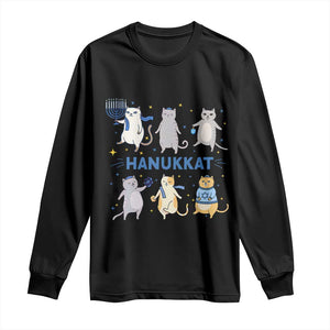 Hanukkat Long Sleeve Shirt Funny Cats Hanukkah Festival Of Lights Gift TS12 Black Print Your Wear