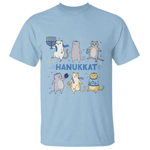 Hanukkat T Shirt Funny Cats Hanukkah Festival Of Lights Gift TS12 Light Blue Print Your Wear