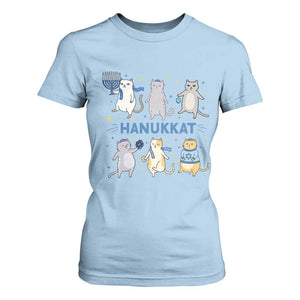 Hanukkat T Shirt For Women Funny Cats Hanukkah Festival Of Lights Gift TS12 Light Blue Print Your Wear