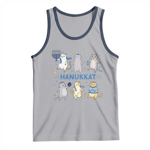 Hanukkat Tank Top Funny Cats Hanukkah Festival Of Lights Gift TS12 Athletic Heather Navy Print Your Wear