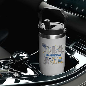 Hanukkat Flip Straw Tumbler Funny Cats Hanukkah Festival Of Lights Gift TS12 Print Your Wear