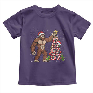 Bigfoot Christmas Tree 67 Toddler T Shirt Holiday Six Seven Meme Brainrot Gift TS12 Purple Print Your Wear