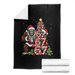 Trending Six Seven Meme Bigfoot Christmas Tree Throw Blanket Holiday Gift TS12 Black Print Your Wear
