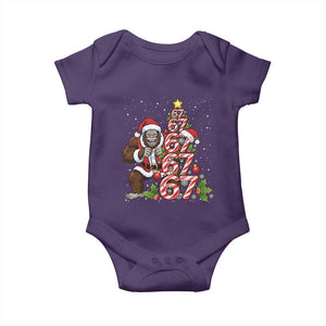 Trending Six Seven Meme Bigfoot Christmas Tree Baby Onesie Holiday Gift TS12 Purple Print Your Wear