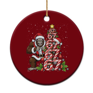 Trending Six Seven Meme Bigfoot Christmas Tree Ceramic Ornament Holiday Gift TS12 1pc Red Print Your Wear