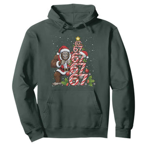 Trending Six Seven Meme Bigfoot Christmas Tree Hoodie Holiday Gift TS12 Dark Forest Green Print Your Wear