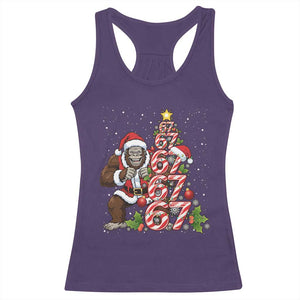 Trending Six Seven Meme Bigfoot Christmas Tree Racerback Tank Top Holiday Gift TS12 Purple Print Your Wear