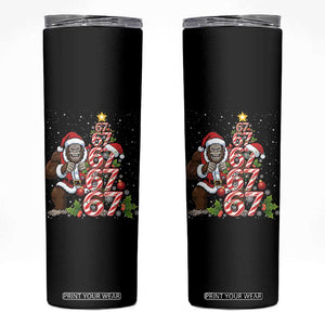 Trending Six Seven Meme Bigfoot Christmas Tree Skinny Tumbler Holiday Gift TS12 Black Print Your Wear
