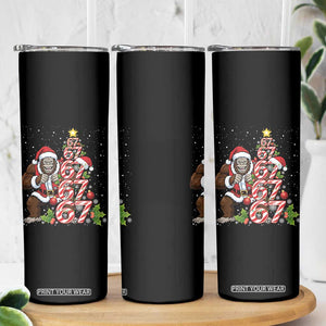 Trending Six Seven Meme Bigfoot Christmas Tree Skinny Tumbler Holiday Gift TS12 Print Your Wear
