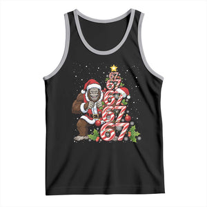 Trending Six Seven Meme Bigfoot Christmas Tree Tank Top Holiday Gift TS12 Black Athletic Heather Print Your Wear