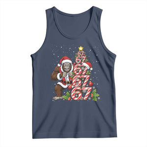 Trending Six Seven Meme Bigfoot Christmas Tree Tank Top Holiday Gift TS12 Navy Print Your Wear