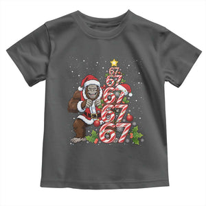Trending Six Seven Meme Bigfoot Christmas Tree Toddler T Shirt Holiday Gift TS12 Dark Heather Print Your Wear