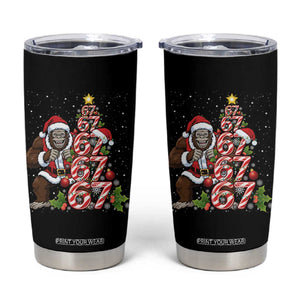 Trending Six Seven Meme Bigfoot Christmas Tree Tumbler Cup Holiday Gift TS12 Black Print Your Wear