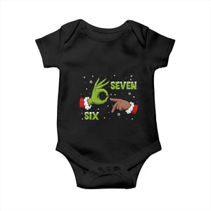 Funny Green And Bigfoot Six Seven Meme Baby Onesie Christmas Trend Gift TS12 Black Print Your Wear