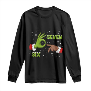 Funny Green And Bigfoot Six Seven Meme Long Sleeve Shirt Christmas Trend Gift TS12 Black Print Your Wear