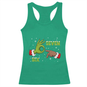 Funny Green And Bigfoot Six Seven Meme Racerback Tank Top Christmas Trend Gift TS12 Irish Green Print Your Wear