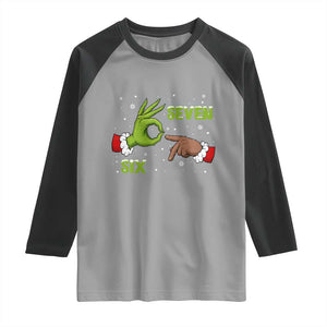 Funny Green And Bigfoot Six Seven Meme Raglan Shirt Christmas Trend Gift TS12 Sport Gray Black Print Your Wear
