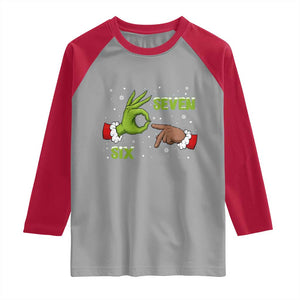 Funny Green And Bigfoot Six Seven Meme Raglan Shirt Christmas Trend Gift TS12 Sport Gray Red Print Your Wear
