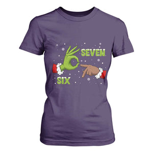 Funny Green And Bigfoot Six Seven Meme T Shirt For Women Christmas Trend Gift TS12 Purple Print Your Wear
