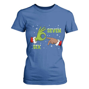 Funny Green And Bigfoot Six Seven Meme T Shirt For Women Christmas Trend Gift TS12 Royal Blue Print Your Wear