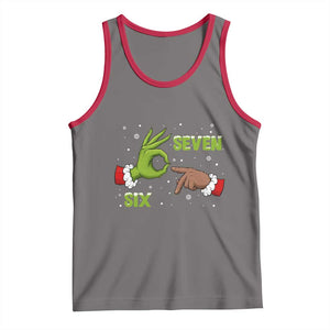 Funny Green And Bigfoot Six Seven Meme Tank Top Christmas Trend Gift TS12 Deep Heather Red Print Your Wear