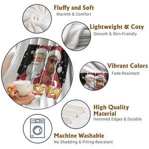 Six Seven Meme Santa Bigfoot Throw Blanket 67 Viral Gen Alpha Slang Christmas Gift TS12 Print Your Wear