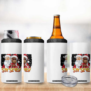 Six Seven Meme Santa Bigfoot 4 in 1 Can Cooler Tumbler 67 Viral Gen Alpha Slang Christmas Gift TS12 Print Your Wear