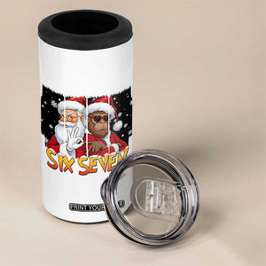 Six Seven Meme Santa Bigfoot 4 in 1 Can Cooler Tumbler 67 Viral Gen Alpha Slang Christmas Gift TS12 Print Your Wear