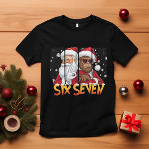 Six Seven Meme Santa Bigfoot T Shirt 67 Viral Gen Alpha Slang Christmas Gift TS12 Black Print Your Wear