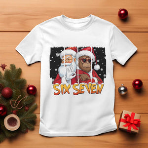 Six Seven Meme Santa Bigfoot T Shirt 67 Viral Gen Alpha Slang Christmas Gift TS12 White Print Your Wear