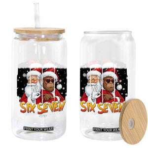 Six Seven Meme Santa Bigfoot Glass Can 67 Viral Gen Alpha Slang Christmas Gift TS12 Print Your Wear