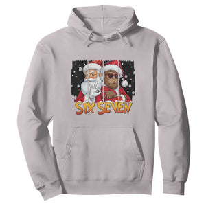 Six Seven Meme Santa Bigfoot Hoodie 67 Viral Gen Alpha Slang Christmas Gift TS12 Ice Gray Print Your Wear