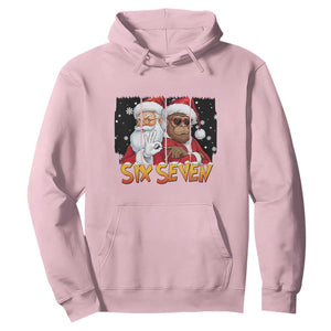 Six Seven Meme Santa Bigfoot Hoodie 67 Viral Gen Alpha Slang Christmas Gift TS12 Light Pink Print Your Wear