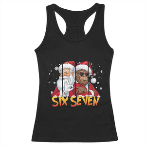 Six Seven Meme Santa Bigfoot Racerback Tank Top 67 Viral Gen Alpha Slang Christmas Gift TS12 Black Print Your Wear