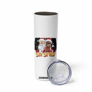 Six Seven Meme Santa Bigfoot Skinny Tumbler 67 Viral Gen Alpha Slang Christmas Gift TS12 Print Your Wear