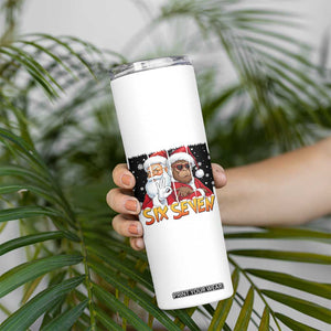 Six Seven Meme Santa Bigfoot Skinny Tumbler 67 Viral Gen Alpha Slang Christmas Gift TS12 Print Your Wear