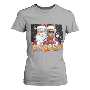 Six Seven Meme Santa Bigfoot T Shirt For Women 67 Viral Gen Alpha Slang Christmas Gift TS12 Sport Gray Print Your Wear