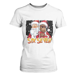 Six Seven Meme Santa Bigfoot T Shirt For Women 67 Viral Gen Alpha Slang Christmas Gift TS12 White Print Your Wear
