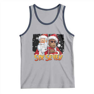 Six Seven Meme Santa Bigfoot Tank Top 67 Viral Gen Alpha Slang Christmas Gift TS12 Athletic Heather Navy Print Your Wear