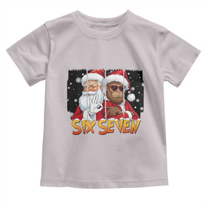 Six Seven Meme Santa Bigfoot Toddler T Shirt 67 Viral Gen Alpha Slang Christmas Gift TS12 Ice Gray Print Your Wear