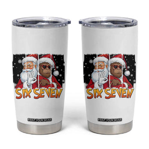 Six Seven Meme Santa Bigfoot Tumbler Cup 67 Viral Gen Alpha Slang Christmas Gift TS12 White Print Your Wear