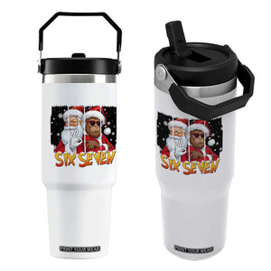 Six Seven Meme Santa Bigfoot Flip Straw Tumbler 67 Viral Gen Alpha Slang Christmas Gift TS12 One Size: 30 oz White Print Your Wear