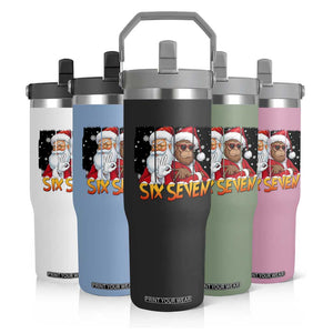 Six Seven Meme Santa Bigfoot Flip Straw Tumbler 67 Viral Gen Alpha Slang Christmas Gift TS12 Print Your Wear