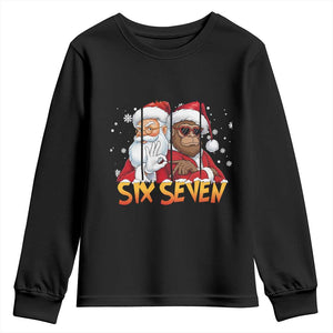 Six Seven Meme Santa Bigfoot Youth Sweatshirt 67 Viral Gen Alpha Slang Christmas Gift TS12 Black Print Your Wear