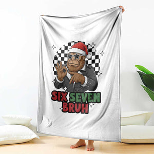 Biker Santa Six Seven Bruh Throw Blanket Christmas Gift For Gen Z TS12 Print Your Wear